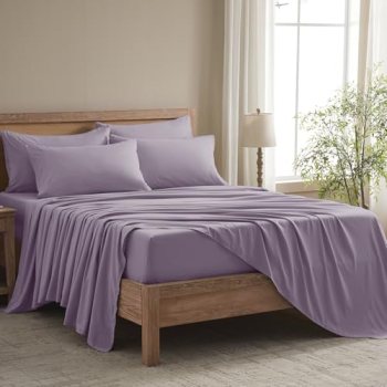 USXIBEI King Size Sheets Set – 6 Piece Luxuriously Soft & Cooling Sheets King Si