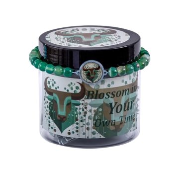 FiitCASE Taurus Affirmation Jar with 60 Cards NFC Bracelet Unlocks Grounded Webs