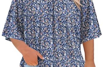 LOMON Plus Size Teacher Outfits for Women 3/4 Sleeve Crewneck Tops Elegant Flowe