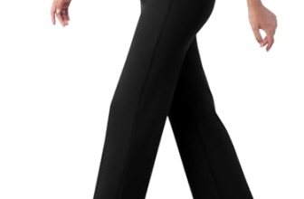 IPMQ Women’s Straight Wide Leg Dress Pants Stretchy Work Pants Business Casual S