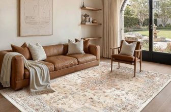 HUGEAR Area Rugs 6×9 Machine Washable Vintage Orange Living Room Bedroom Rug Thr