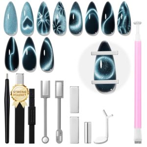 modelones Cat Eye Magnet Set, Heart Nail Art Tool Strong Magnetic Pen Double Hea