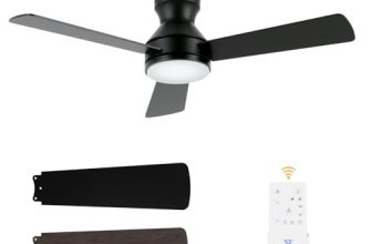Vagizm 42 Inch Flush Mount Ceiling Fan with Light