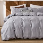 Merryword 100% Cotton Stripe Duvet Cover Set King Size