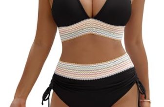 GKBK Women High Waisted Bikini Sets Tummy Control Swimsuits Color Block Two Piec