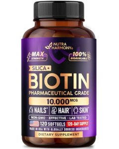 Biotin 10000mcg with Silicon – Pharmaceutical Grade Biotin Supplement for Women