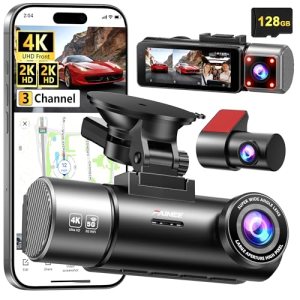 4K+2K+2K 3 Channel Dash Cam Front and Rear