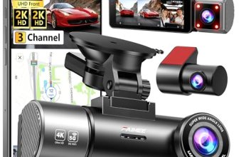 4K+2K+2K 3 Channel Dash Cam Front and Rear