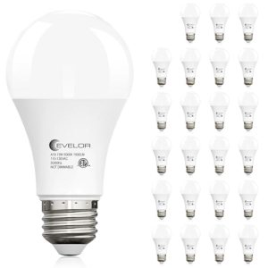 evelor 24-Packs A19 LED Light Bulbs