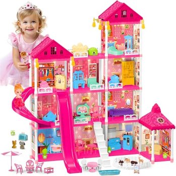 keefun Doll House for 3 4 5 6 7 8+ Year Old Girl Birthday Gifts