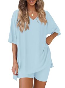 PRETTYGARDEN 2 Piece Sets for Women Summer 2026 Lounge Short Set Spring Matching