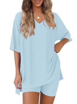 PRETTYGARDEN 2 Piece Sets for Women Summer 2026 Lounge Short Set Spring Matching