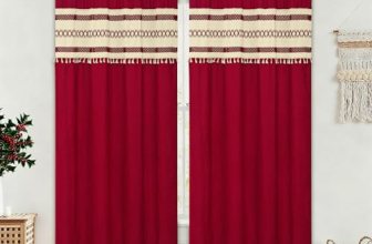 FRAMICS Linen Curtains for Living Room Farmhouse Curtains for Bedroom Red Window