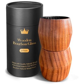 Charred Wooden Bourbon Drinking Glass