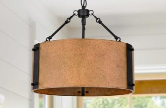 GILGGAK Industrial Chandelier, 3-Light Rustic Bronze Drum Shade