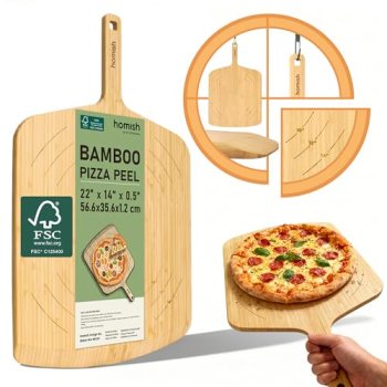 Bamboo Pizza Peel with Size Markings – 10”