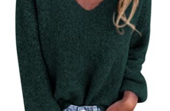 KIRUNDO Sweaters for Women Fall 2026 Oversized V Neck Cozy Cute Casual Long Slee