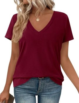 PRETTYGARDEN Womens Tops Short Sleeve Oversized Tshirts Shirts 2026 Summer Casua