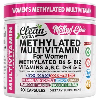 Methylated Multivitamin for Women Vitamins B6 Methyl B12 A B C D K E Folate Chol