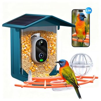 outinput 2.5K Smart Bird Feeder with Camera Solar Powered