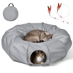 Cat Tunnel Bed with 20 Pcs Interactive Toys