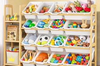 Etitlly Kids Toy Storage Organizer with Bookshelf