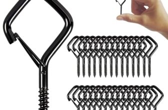 BJUTYEU Screw Hooks 1.65 Inch, Small Metal Ceiling Hooks for Outdoor String Ligh