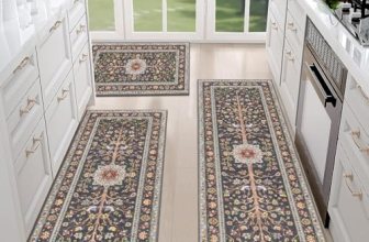 HEBE Boho Kitchen Rugs Sets of 3 Non Slip Washable Farmhouse Kitchen Rugs and Ma