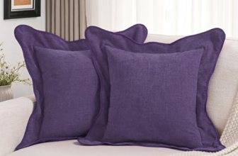 FUTEI Pack of 2 Solid Scalloped Bordered Throw Pillow Covers 18×18 Inch Soft Che