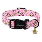 ARING PET Bee Dog Collar, Cute Spring Summer Pink Yellow Honeybees Pet Collars f