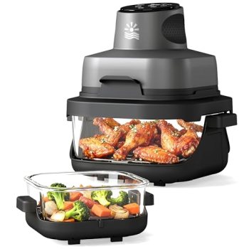 Oylus 4-in-1 Portable Glass Air Fryer – 1500W