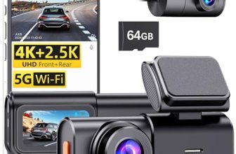 AXB Dash Cam Front and Rear: 4K+2.5K Dashcam with 5G WiFi APP Control & 64GB Car