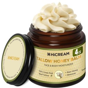 Hicream Beef Tallow for Skin, Beef Tallow and Honey Balm