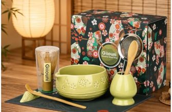 Giiouni Matcha Whisk Set, Ceramic Matcha Set with Bowl