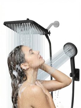 Shower Head, 8‘’ High Pressure Rainfall/Handheld Shower Combo with Extension Arm