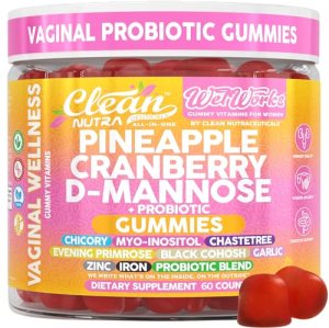 Wet Works Women’s Vaginal Probiotic Gummies Pineapple Cranberry Folic Acid D-Man