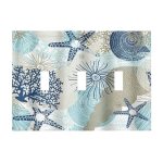 Yijikjy Decorative Light Switch Cover Plate Blue Starfish Brown Coral Ocean 3 Ga