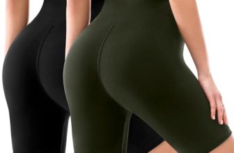 Leafigure 2 Pack Biker Shorts for Women 6″ High Waisted Gym Shorts for Yoga Work