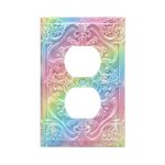 Sghxwp Decorative Outlet Covers Colorful Rainbow 3D Floral Embossed 1 Gang Duple