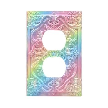 Sghxwp Decorative Outlet Covers Colorful Rainbow 3D Floral Embossed 1 Gang Duple