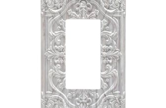 Sghxwp Decorative Outlet Covers Grey Wood 3D Floral Embossed 1 Gang Rocker Light