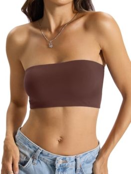 EasyGala Womens Double Lined Tube Tops Crop Tank Top Non-Padded Strapless Backle
