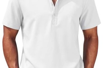 COOFANDY Mens Short Sleeve Henley Shirts Mens Linen Casual Shirts Beach Vacation
