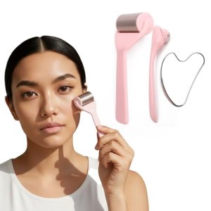 JACCOBEE Ice Roller for Face&Eyes with Gua Sha Facial Tool