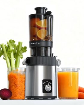 Kndko Cold Press Juicer with 4.35″ Wide Feed Chute