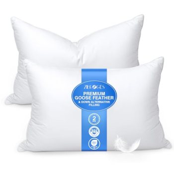 zibroges Feather Pillows Queen Size Set of 2
