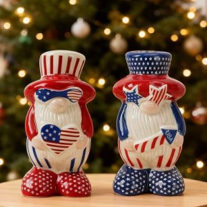 Gnome Ceramic Salt and Pepper Shakers Set (2-Pack)–Cute Kitchen Decor & Tabletop