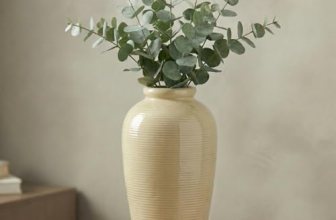 Wancetang Beige Ceramic Vase for Home Decor