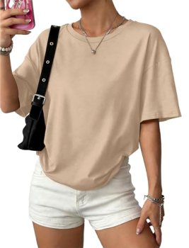 WIHOLL Womens Tops Plus Size Fashion Short Sleeve Summer Oversized T Shirts Reso