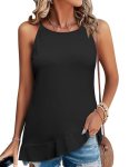 JUSTFASHIONNOW Summer Sleeveless Tank Tops for Women Trendy Casual Camisole Tops